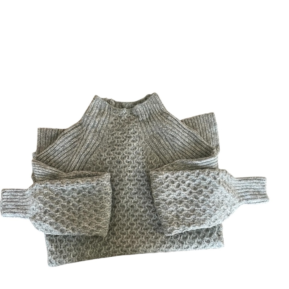 Anthropologie | Moth Alpaca Gray Textured Pullover Sweater - Size Small